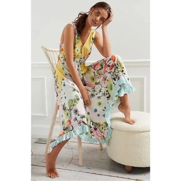 Anthropologie Dresses & Skirts - Anthropologie Yellow Floral Dress